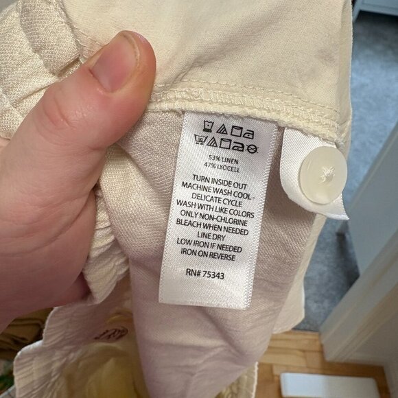 Panama Jack Men's Flat Front Linen Shorts in Cream Size XL NEW Bohemian Summer - Picture 10 of 11